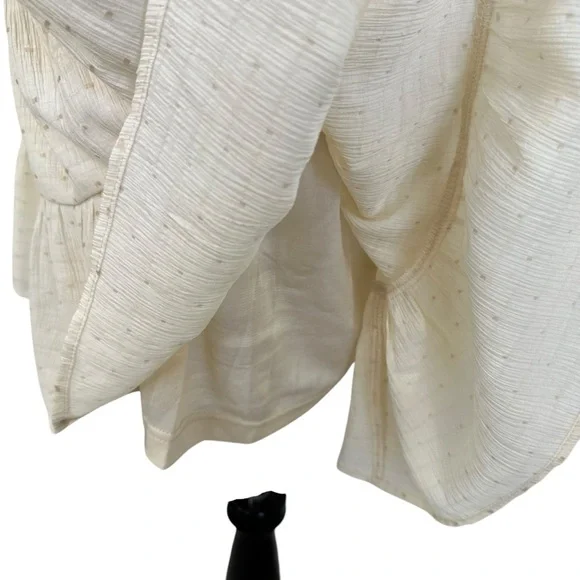 Lovecolette womens Tiered Smocked Tie waist Mini Dress Sz Large Yellow Lined - Picture 7 of 9